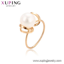15341 xuping новых стиле лучших-продажа романтический ювелирные изделия перлы пресноводные, необычные 18 к золото заполненные палец кольцо аксессуары для женщин